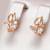 Rose Gold Color Drop Earrings For Women Shiny Zircon Accessories Daily Child Jewelry Christmas Gifts - Image 1
