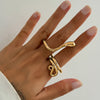 Ingemark 6 Styles Unique Large Petal Flower Twisted Wave Rings for Women Vintage Geometric Adjustable Ring Jewelry Steampunk Men - Image 3