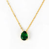 Emerald Crystal Zircon Waterdrop Charm Pendant Necklace for Women Charms Green Rhinestone Female Vintage Jewelry - Image 5