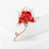 Enamel Flower Brooches for Women Unisex Pearl Plant Pins Banquet Party Backpack Gifts Jewelry Accessories - Image 8