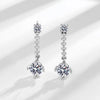 Silver Dangle Earrings for Women Sparkling Cubic Zirconia Drop Earrings Bridal Wedding Engagement Jewelry Gift - Image 1