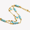 Three White Shell Eyes Blue Turquoise Stone Double Layer Feet Chains Gold Plated 316L Stainless Steel Anklet - Image 5