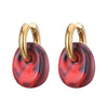 Oval Shape Acrylic Resin Pendant Stainless Steel Hoop Earrings For Women Gold Color Steel Ear Buckle Female Jewelry - Image 10