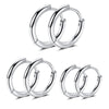 Stainless Steel Hoop Earrings Huggie Earrings Small Hoop Sliver Black Sleeper Earrings For Women Men - Image 10