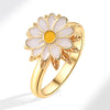 Adjustable Rotating Double Layer Flower Stacking Women'S Rings Gold Crystal Relife Spinning Ring - Image 10