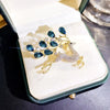 Full Rhinestone Deer Brooches For Women Year Blue Crystal Animal Lapel Pins Christmas Jewelry - Image 1