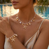 Starfish Shell Conch Imitation Pearl Necklace Bracelet Set Vacation Daily Jewelry Women Gift Daily Accessory - Image 1