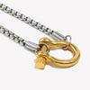 Stainless Steel Double Color Pearl Chain Lock Bracelet Rotary Unlocking Punk Statement Hiphop Unisex Design For Daily - Image 2