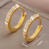 Silver Crystal Zirconia Hoop Earrings for Women Vintage Simple Round Ring Circle Earrings Punk Jewelry Party Gifts - Image 5