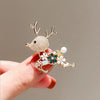 Cubic Zircon Pearl Elk Deer Brooch Pins For Women Men Christmas Animal Year Gift Jewelry - Image 4