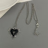 Punk Rock Red Black Heart Pendant Chain Necklace For Men Women Cool Hip Hop Street Vintage Goth Accessories Jewelry - Image 9