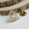 round Celtic knot men's lapel pin, stainless steelGold-plated badge, black brooch for suit accessories, gift for father - Image 2