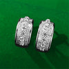 Cute Female White Blue Zircon Stone Round Hoop Earrings Silver Color Wedding Jewelry For Women - Image 2