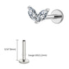 Titanium Tiny Double Marquise CZ Labret Stud Earring 16G Heart CZ Cartilage Helix Tragus Conch Piercing - Image 9