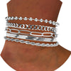 5Pcs/7pcs Gold Plated Anklet Cuban Link Figaro Paperclip Rope Herringbone Chain Anklets Set Gift for Women Girls - Image 5