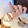 Silver Open Finger Ring Golden Enamel Donut Dazzling Geometric Punk For Women Jewelry Gift - Image 51
