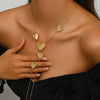 Circular Heart-Shaped Geometric Necklace Hollow Y-Shaped Design Creative Long Pendant Tassel Necklace Women's Jewelry - Image 3