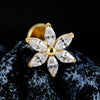 Titanium 16G Marquise Flower CZ Labret Stud Helix Conch Cartilage Tragus Flat Back Piercing Body jewelry - Image 5