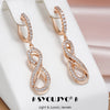Shiny Zircon Earrings For Women Rose Gold Color Möbius Loop Jewelry Gift - Image 1