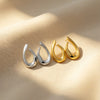 Chamica Stainless Steel Chunky Teardrop Earrings for Women Gold Plated Big Statement Hoops Jewelry - Image 6