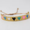 Adjustable Multicolor Heart Bead Bracelet with Woven Pattern - Image 31