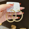 golden sequins metal tassel hoop earrings temperament earrings for women jewelry gift - Image 15