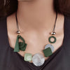 Vintage Wooden Geometric Pendant Necklace with Collar Handmade Ethnic Statement Bib Necklaces for Women Neck Jewelry - Image 1