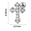 1PC 316L Steel Zircon Corss Cz Barbell Earrings Corss Helix Ear Cartilage Tragus Daith Piercing Body Jewelry 20G - Image 31