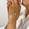 Devil's Eye Palm Zircon Chain Bracelet for Women Link Connected Stainless Steel Finger Ring Bracelets Hand Harness Jewelry - Image 1