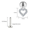 Titanium Mini Heart Cartilage Earring 16G Dainty Flat Back Labret Stud Tragus Helix Piercing Jewelry - Image 9