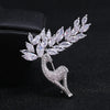 Full of Rhinestone Sika Deer Brooch Pin for Women Men Gold Plated Silver Color Crystal Animal Christmas Jewelry Gifts - Image 2