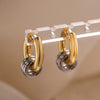 Jewelry Silver/Gold Color Stainless Steel Hoop Earrings For Women Birthday Gift - Image 4