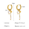 Gold Plated Stainless Steel Huggie Hoop Earrings for Women Chic Vintage Natural Stone Charms Jewelry - Image 17
