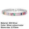 Square Cubic Zirconia Tennis Bracelet 2.5mm or 4mm in Silver-Tone Gold-Tone and Rose Gold-Tone - Image 9
