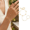 Bohemian Ring Bracelet Finger Hand Chain, Gold Plated Stainless Steel, Bead Slave Bracelet Jewelry for Women - Image 14
