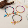 gold-plated stainless steel fish and starfish charm colorful woven rope bracelet, summer beach bohemian women's jewelry - Image 1