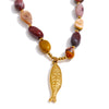 Stone Beads Chain Fish Pendant Necklace Ocean Series Stainless Steel Handmade Statement Jewelry Accessories - Image 7