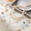 Boho Festival Layered Necklace Set for Women Starfish Y Lariat Drop Deep V Choker Summer Beach Vacation Jewelry Gift - Image 2
