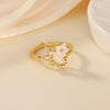 Unique Small Flower Stainless Steel Women's Ring Gold Color Anti Fading Cubic Zirconia Ring Wedding Jewelry Vacation Accessories - Image 7