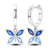 Butterfly Hoop Earrings with Colorful Cubic Zirconia - Image 21