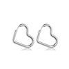 2pcs Gold Color Stainless Steel Heart Earrings Studs For Women Girl, Simple Punk Hoop Earrings Piercing Jewelry Gift - Image 3