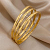 3pcs Gold Color Twist Stainless Steel Bangle Bracelet Chic Classic Tibetan Buddha Bracelet Golden Stacked Bangles For Women - Image 9