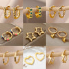 Star Earrings For Women Girl Stainless Steel Minimalist Hoop Piercing Y2K Jewelry - Image 1
