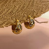 Stainless Steel Smooth Star Zircon Hoop Earrings for Women Girls Metal Chunky Sun Rhinestone Ear Buckle Punk Y2K Elegant Jewelry - Image 4