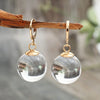 1 Pair Women's Round Glass Gem Pendant Earrings, Elegant European and American Style Gift Earrings - Image 2