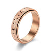 1Pc Stainless Steel Spinning Rotating Rings For Women Men 6MM Rotatable Design Moon And Star Design Ring Finger Jewelry - Image 10