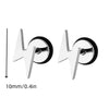 1Pair Punk Lock Lightning Chain Feather Leaf Stainless Steel Male Woman's Piercing Hoop Earring for Man Jewelry Vintage - Image 9
