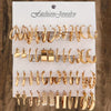 24 Pcs Vintage Hoop Earrings Set for Women Boho Metal Circle Geometric Twist Pearl Studs Earrings Jewelry Gifts - Image 18