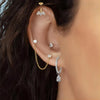 Titanium 16G Marquise CZ Screw Flat Back Vertical Helix Piercing Cartilage Stud Earring - Image 21