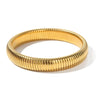 Stainless Steel Retro Elasticity Thick Polish Bracelet Gold Plated Unisex Jewelry Men Women - Image 10